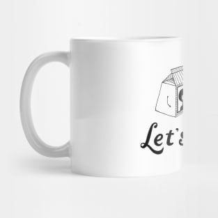 Let's Curdle Cuddling Milk Cartons - Line Drawing Mug